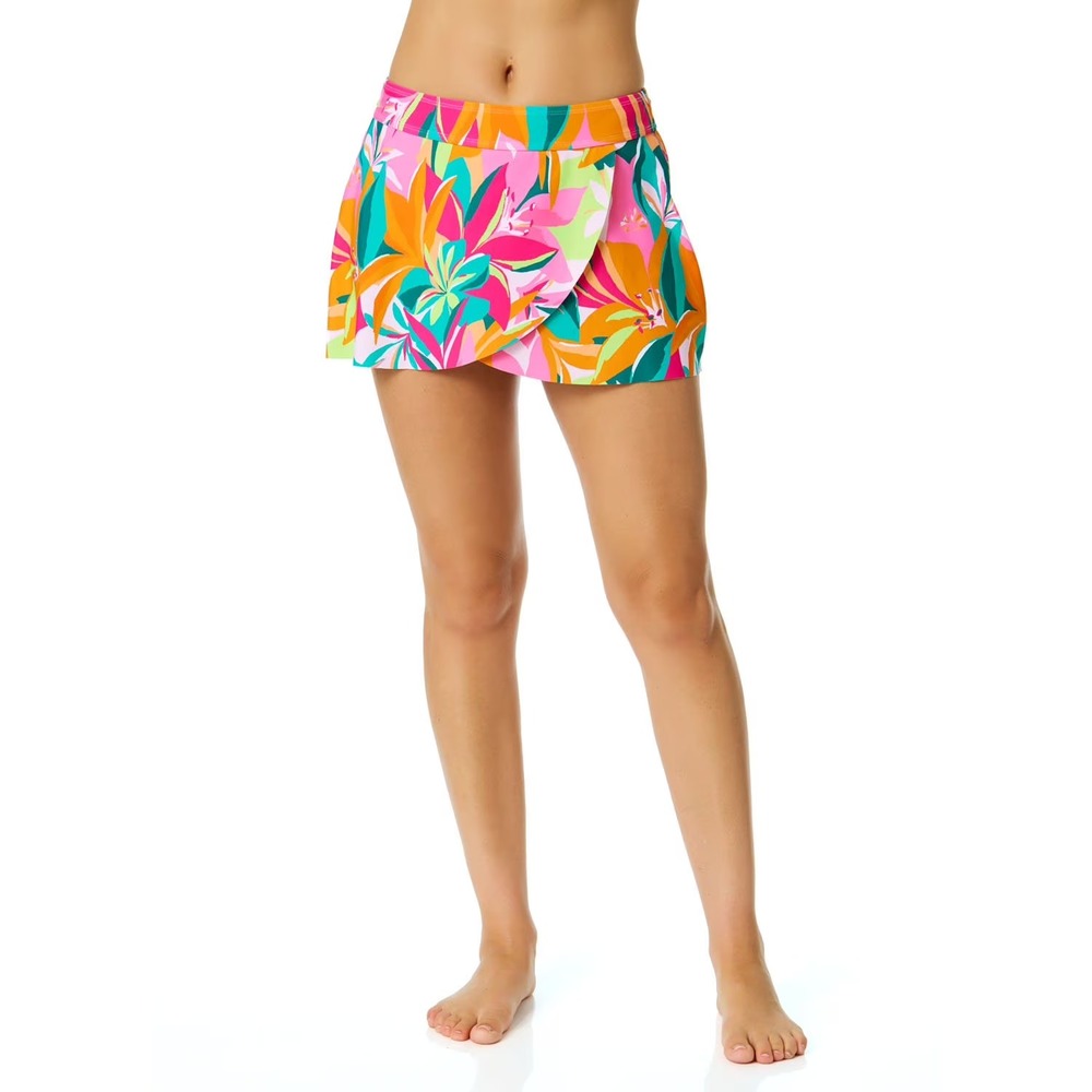 NWT Anne Cole Mid Rise Swim Skort Size L Multi